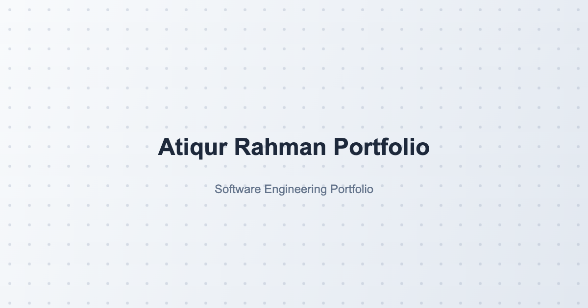 Atiqur Rahman Portfolio